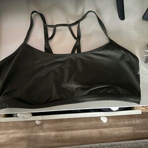 Olive Strappy Sports Bra